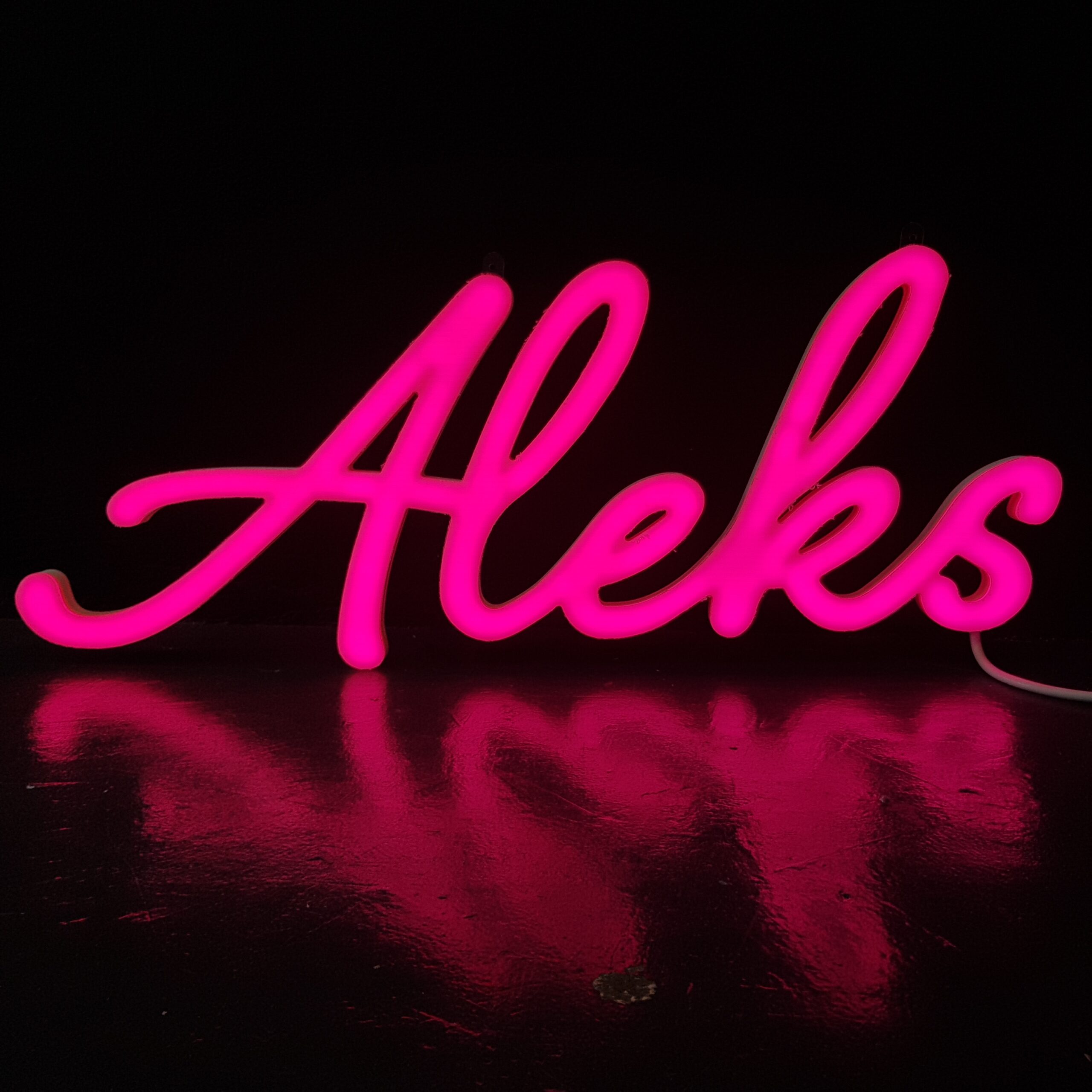 Świecące imię dziecka Aleks