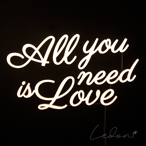 Napis led na wesele All you need is love