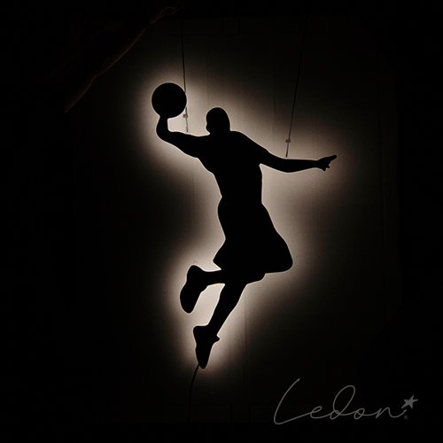 Neon led na ścianę pokoju nastolatka Koszykarz