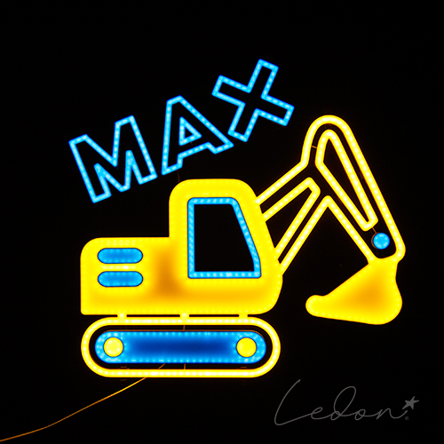 neon na zamówienie max koparka do pokoju dziecka