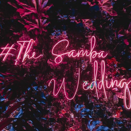 Neon led na wesele w formie hashtagu