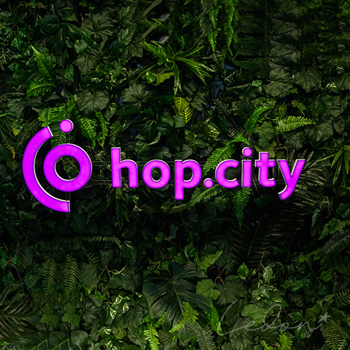 neon led logo firmy hop city
