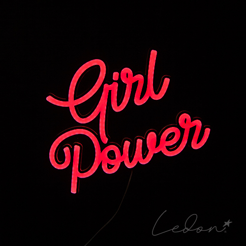 Napis neonowy na ścianę Girl power do pokoju nastolatki