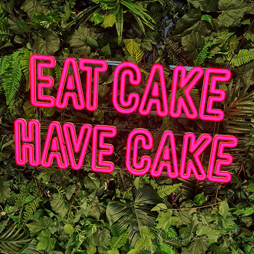 neon świetlny eat cake have cake