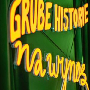 Neon ozdobny podcast Grube historie na wynos